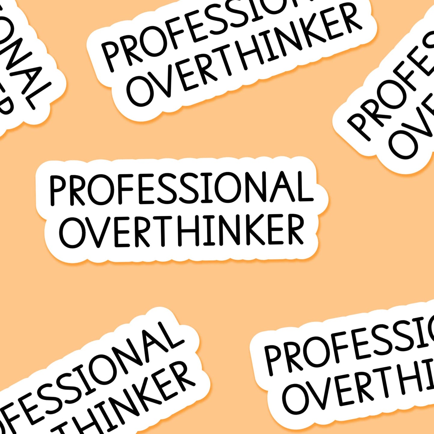 Professional Overthinker 3.25 x 2 in - Everyday Sticker - The Mail and More Store