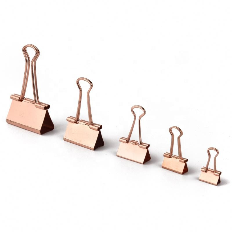 Rose Gold Office Stationery Set, Office Desk Paper Clips and Binder Clips Set - The Mail and More Store
