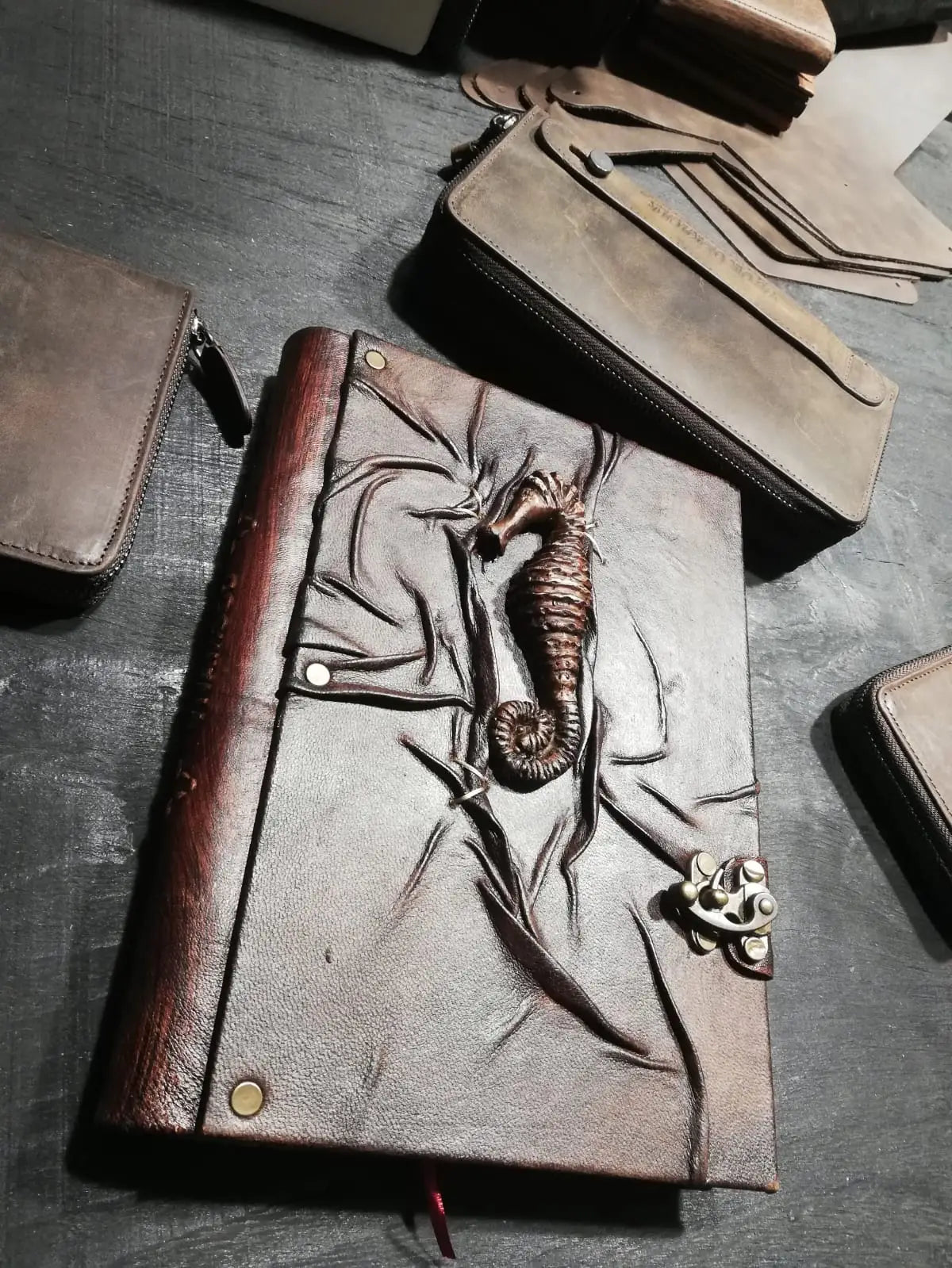 Sea Horse Leather Journal Notebook Diary - The Mail and More Store