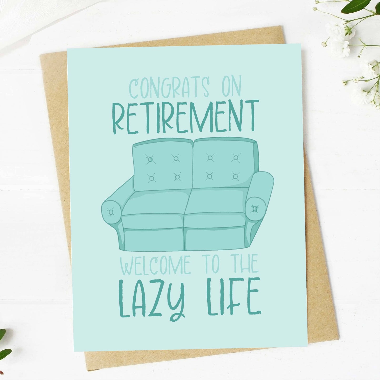 Congrats On Retirement - Welcome To The Lazy Life Couch Card - The Mail and More Store