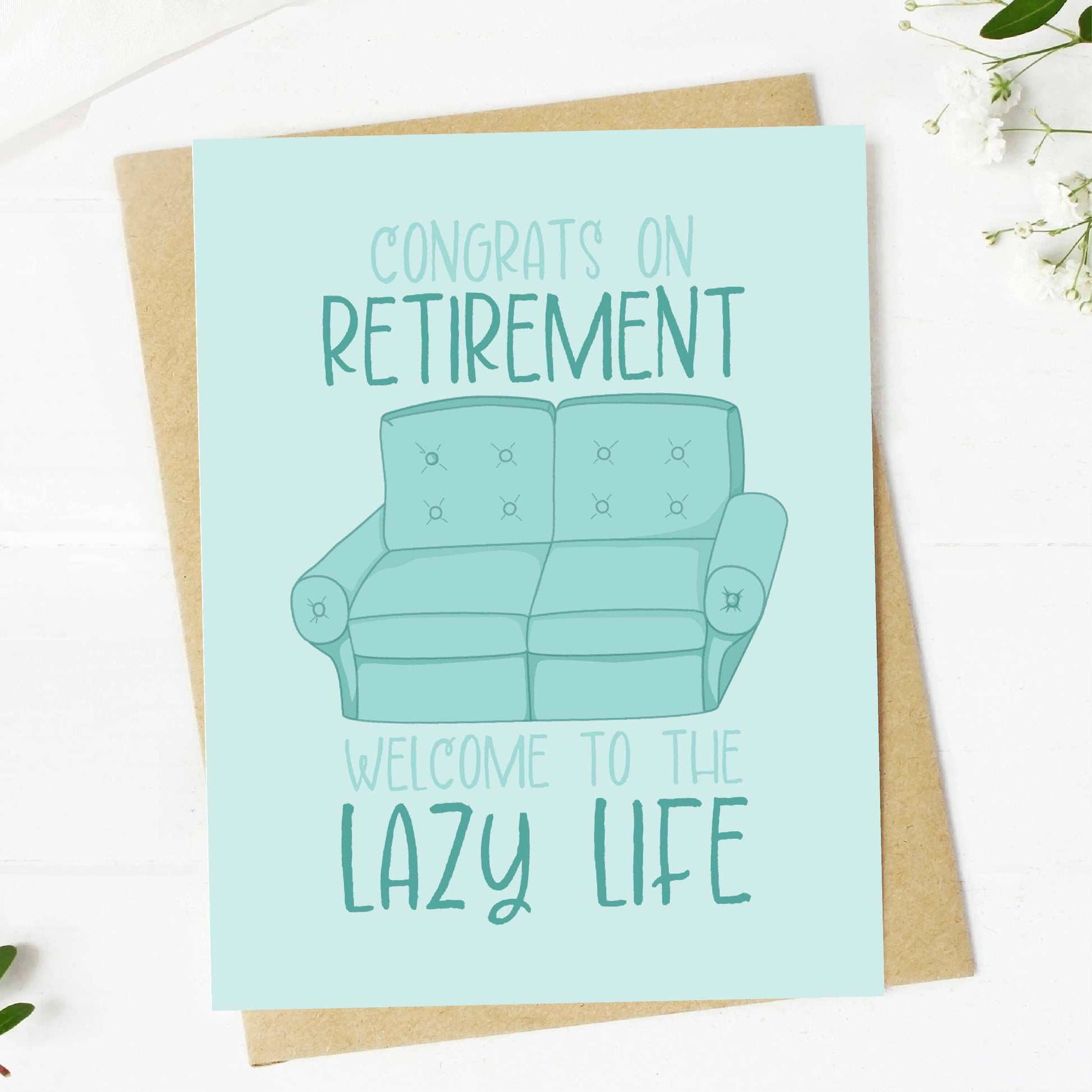Congrats On Retirement - Welcome To The Lazy Life Couch Card - The Mail and More Store