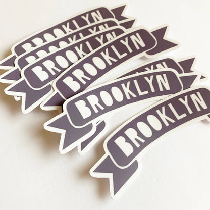 Brooklyn Vinyl Sticker - BK NY Banner New York City Souvenir