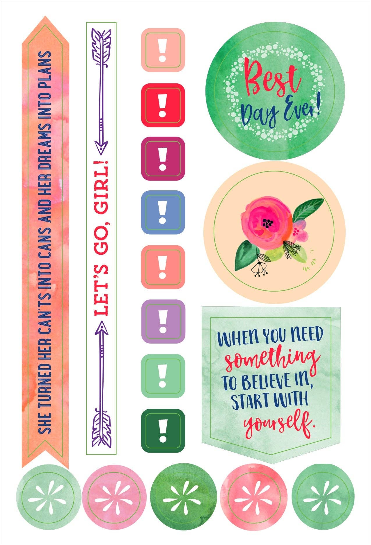 Essentials She Believed She Could Planner Stickers,Essentials She Believed She Could Planner Stickers