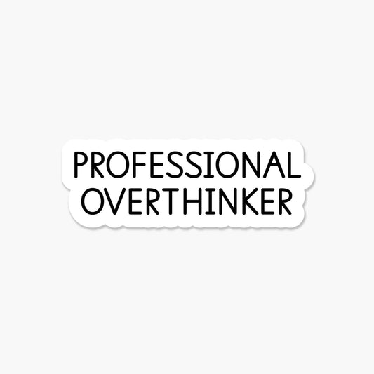 Professional Overthinker 3.25 x 2 in - Everyday Sticker - The Mail and More Store