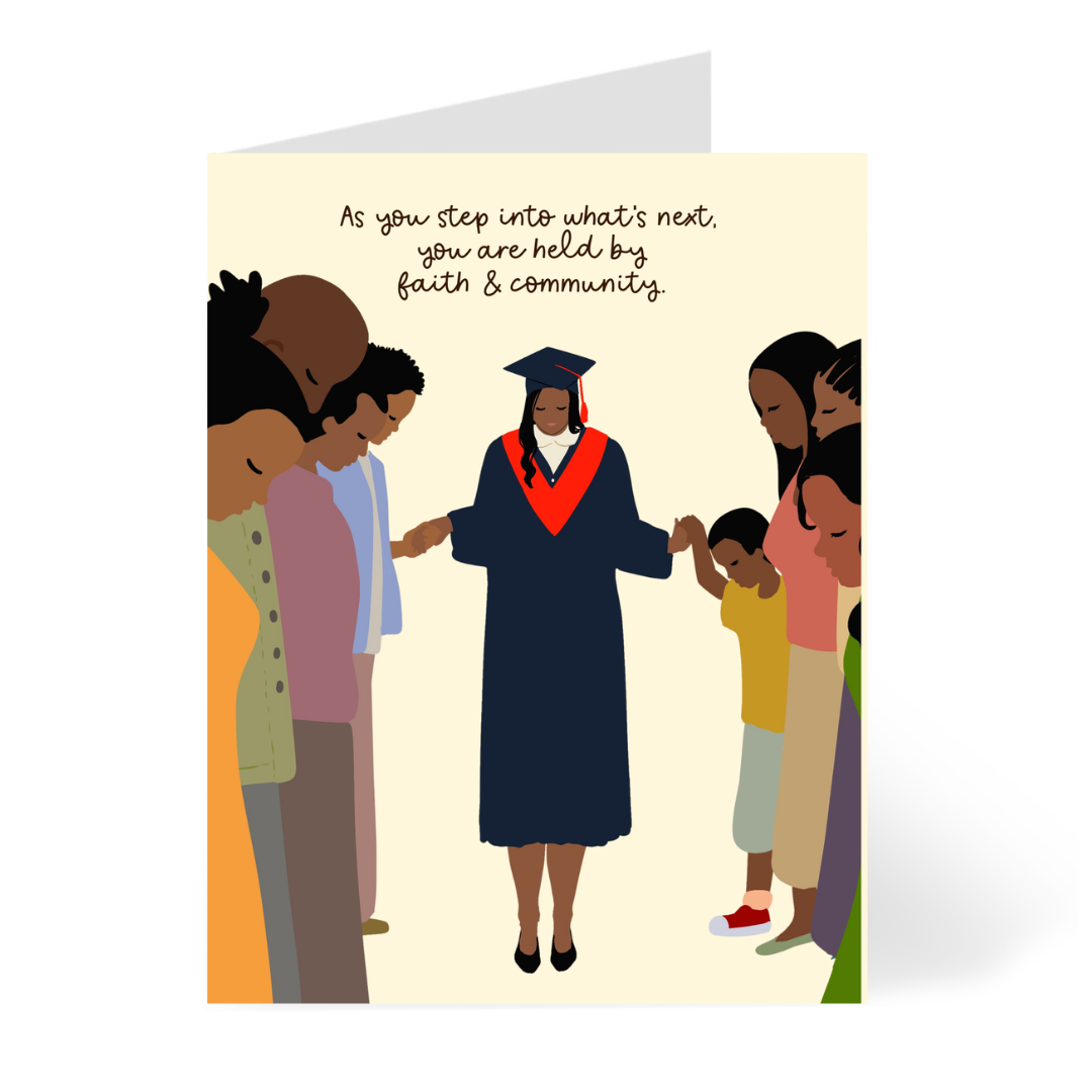Faith and Community - Black Graduation Card - The Mail and More Store