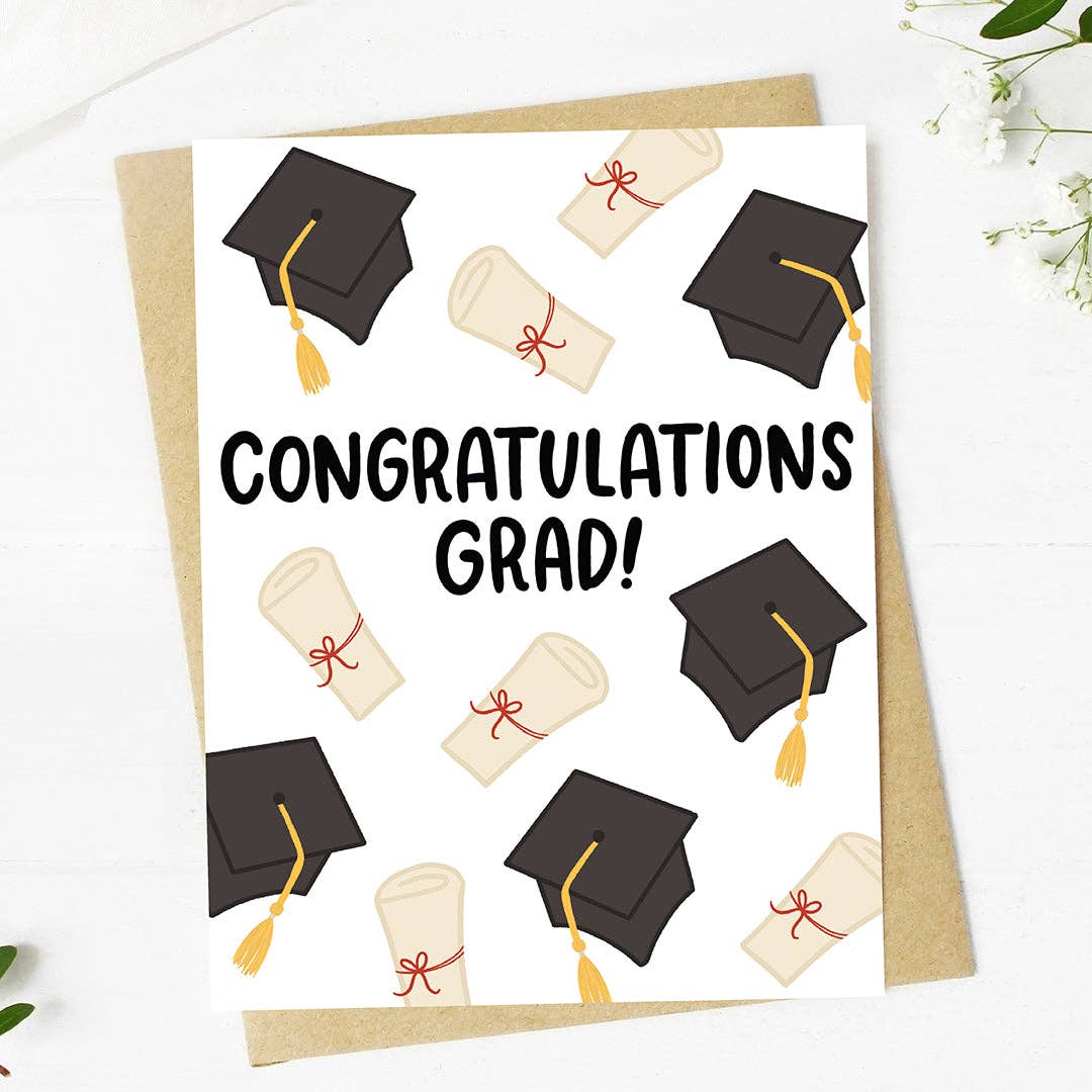 "Congratulations Grad!" Graduation Cap Diploma Card - The Mail and More Store
