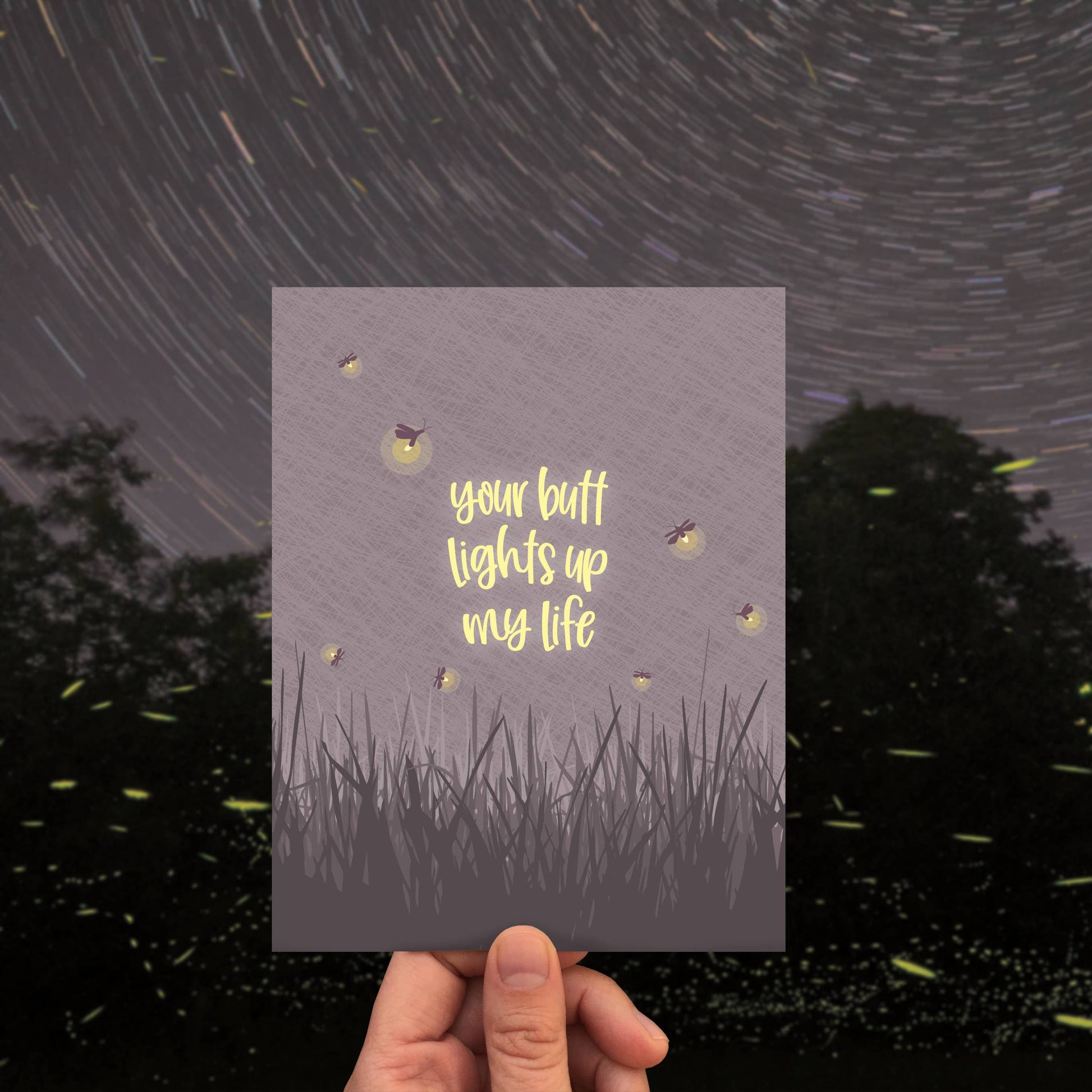 Butt Lights Fireflies Love Card - The Mail and More Store