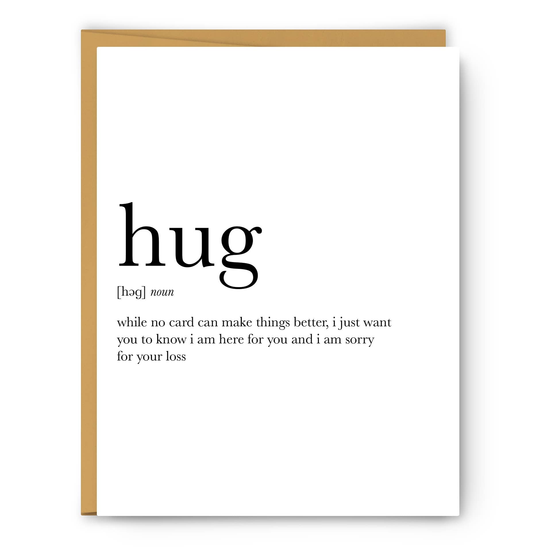 Hug Definition - Sympathy Card - The Mail and More Store