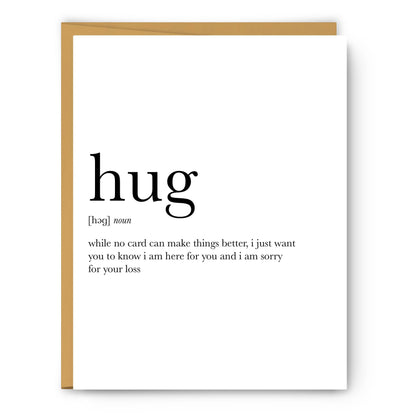 Hug Definition - Sympathy Card - The Mail and More Store