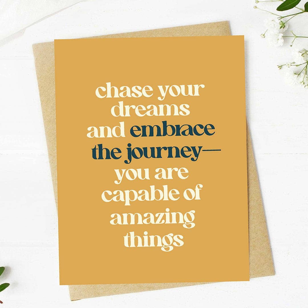 "Chase your dreams..." Inspirational Graduation Card - The Mail and More Store