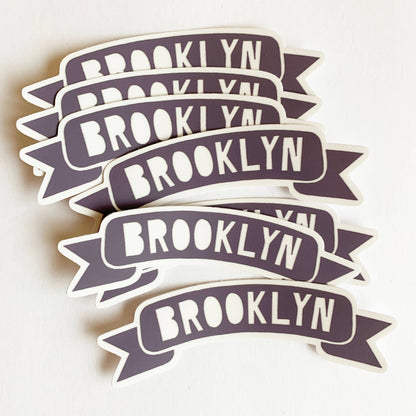 Brooklyn Vinyl Sticker - BK NY Banner New York City Souvenir