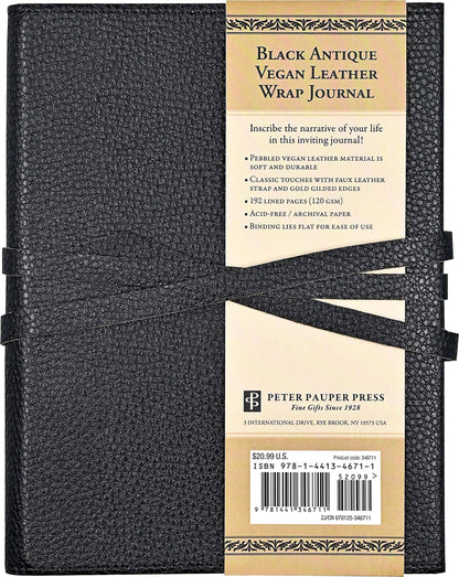 Black Leather Wrap Journal,Black Leather Wrap Journal