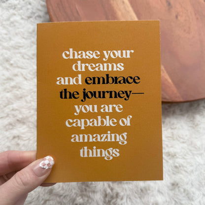 "Chase your dreams..." Inspirational Graduation Card - The Mail and More Store