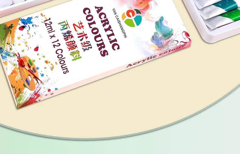 Acrylic Pigment 12/18/24/36 Colors 12ml Set Children's Painting And Oil Painting Beginners Non-Toxic Quick Drying Art Supplies
