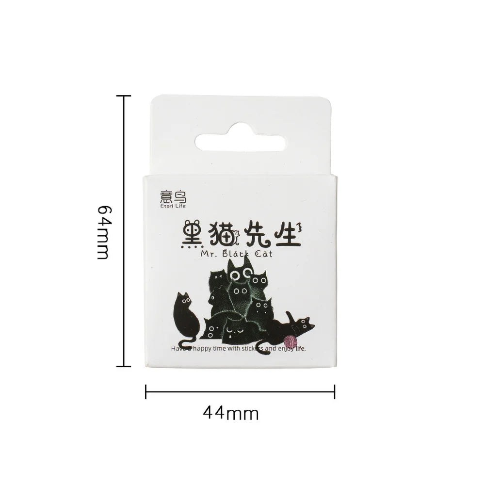 Mr. Paper 46pcs /Box Kawaii Black Cat Stickers Items Decoration DIY Handbook Stickers Boxed Cute Stickers Korean Stationery
