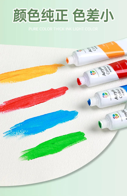 Acrylic Pigment 12/18/24/36 Colors 12ml Set Children's Painting And Oil Painting Beginners Non-Toxic Quick Drying Art Supplies