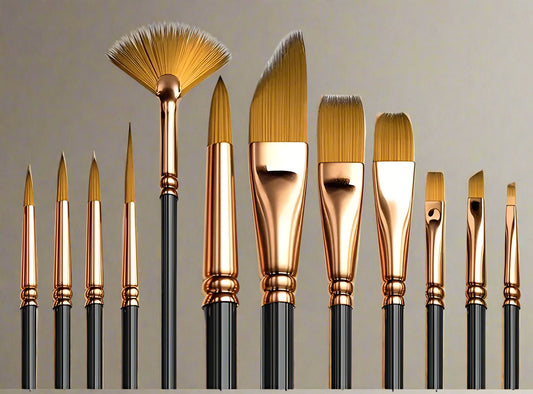 12-Piece Nylon Bristle Brush Set - Professional Flat Brushes for Every Artist