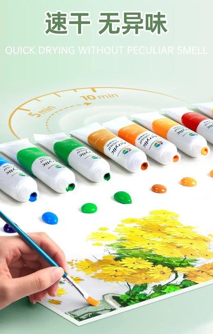 Acrylic Pigment 12/18/24/36 Colors 12ml Set Children's Painting And Oil Painting Beginners Non-Toxic Quick Drying Art Supplies