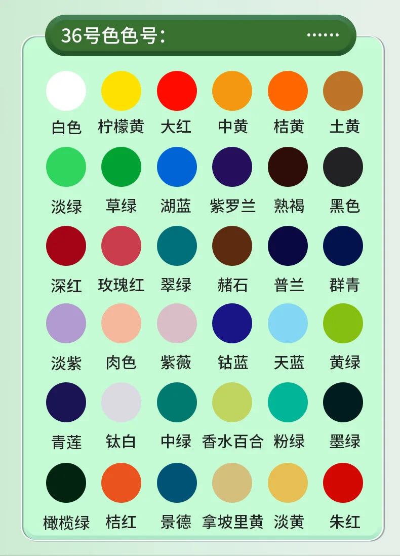 Acrylic Pigment 12/18/24/36 Colors 12ml Set Children's Painting And Oil Painting Beginners Non-Toxic Quick Drying Art Supplies