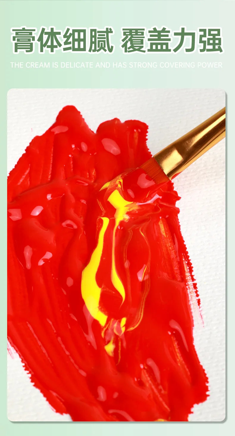 Acrylic Pigment 12/18/24/36 Colors 12ml Set Children's Painting And Oil Painting Beginners Non-Toxic Quick Drying Art Supplies