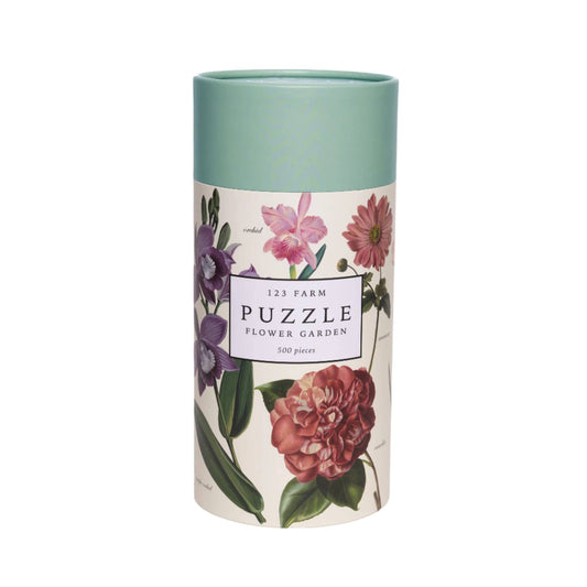 Flower Garden Puzzle – 500 Pc Tube with Vintage Illustration