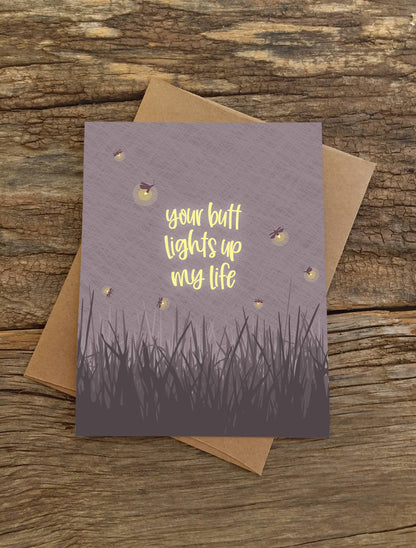 Butt Lights Fireflies Love Card - The Mail and More Store