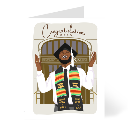 Happy Grad Card | Black Graduate | Congrats - The Mail and More Store