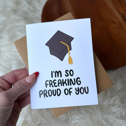 "I'm so freaking proud of you" Graduation Cap Card - The Mail and More Store