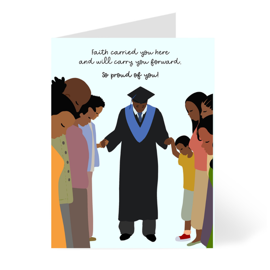 Faith Carried You - Black Graduate Card - The Mail and More Store