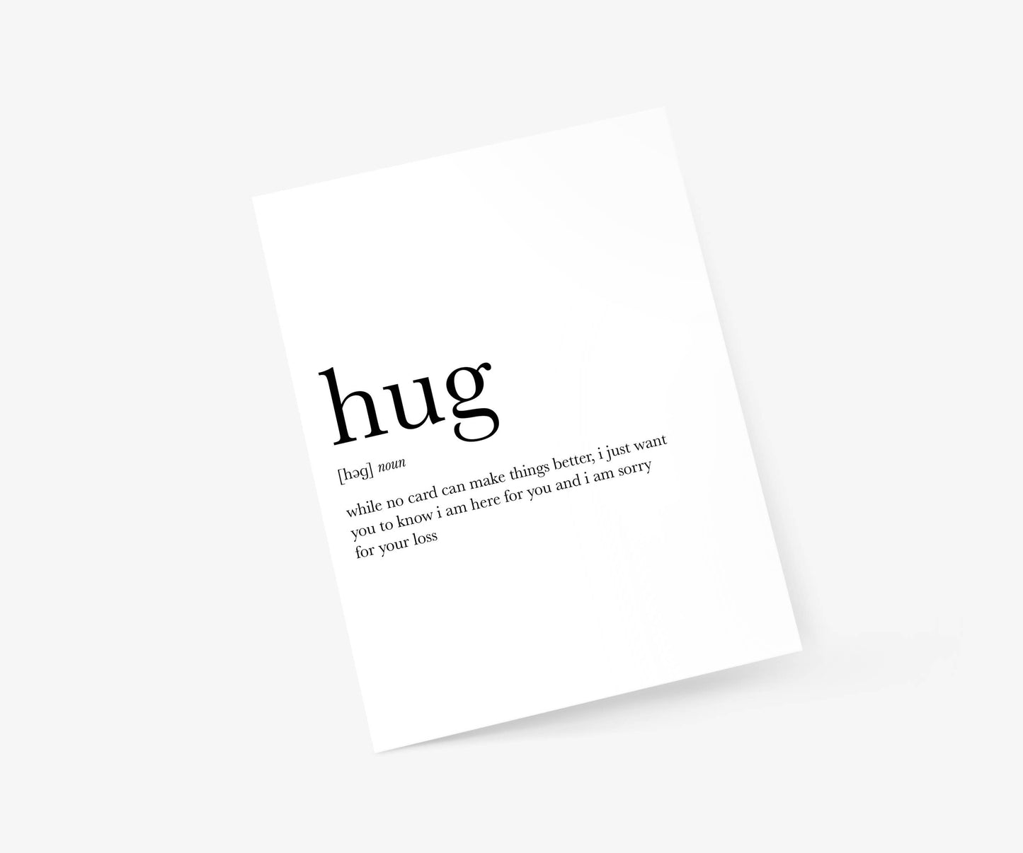 Hug Definition - Sympathy Card - The Mail and More Store