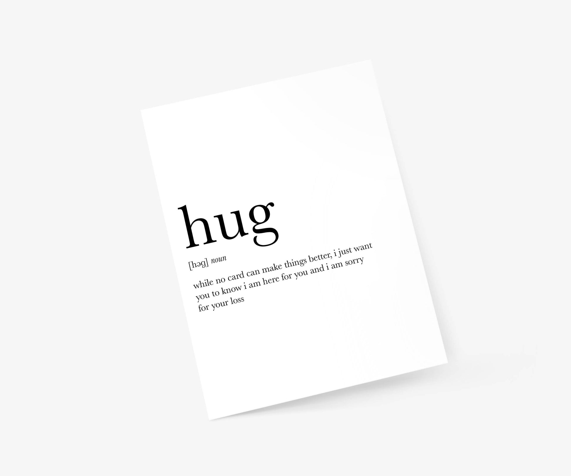 Hug Definition - Sympathy Card - The Mail and More Store
