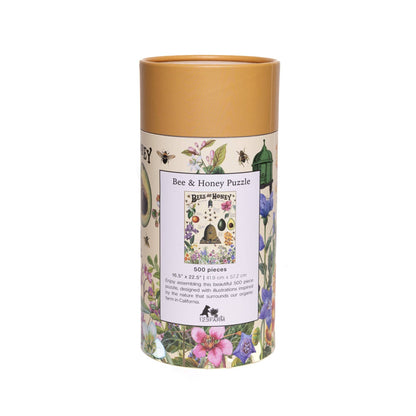 Bees & Honey Puzzle – 500 Pc Tube with Vintage Illustrations