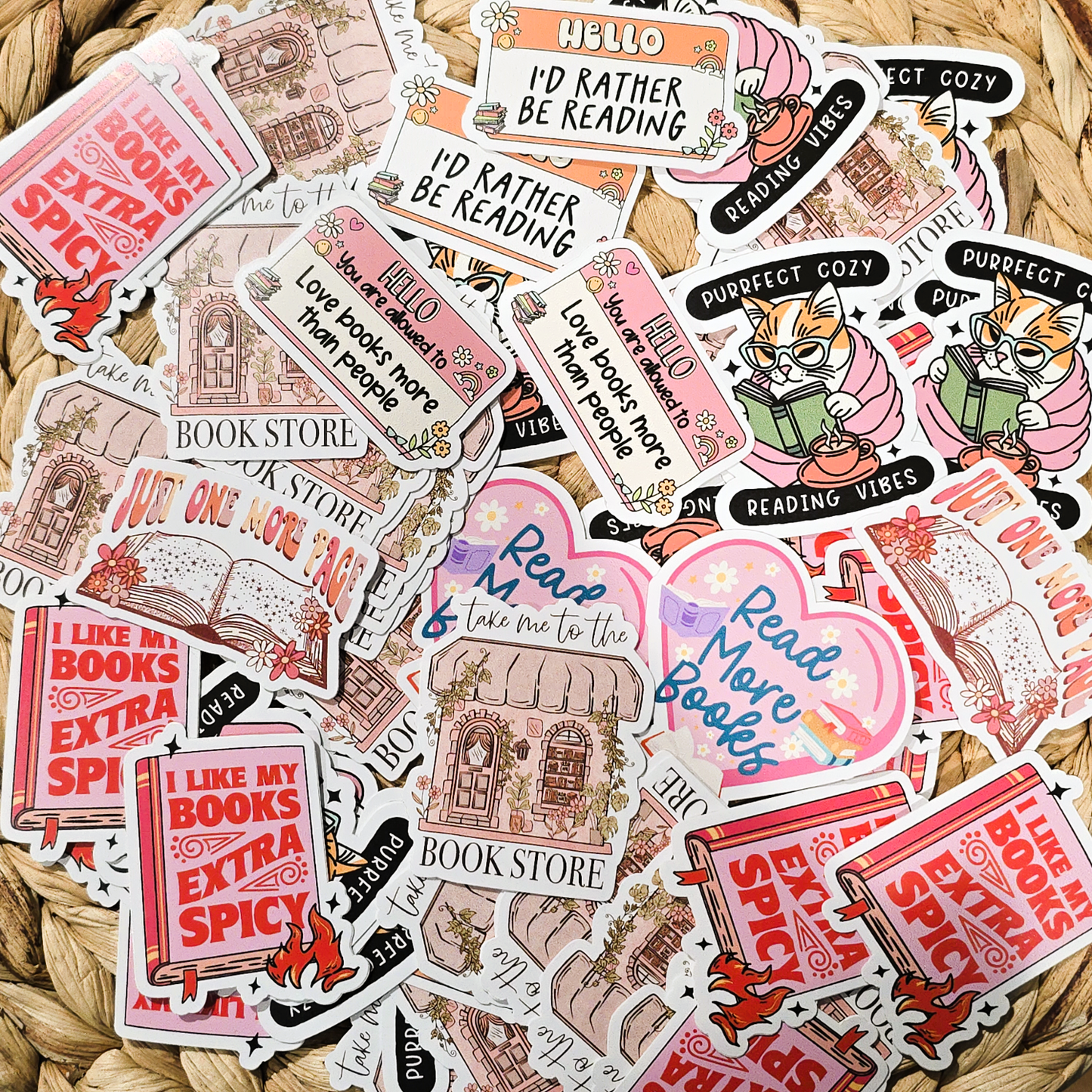 Books / Reading Assorted Small 2" Vinyl Stickers - The Mail and More Store