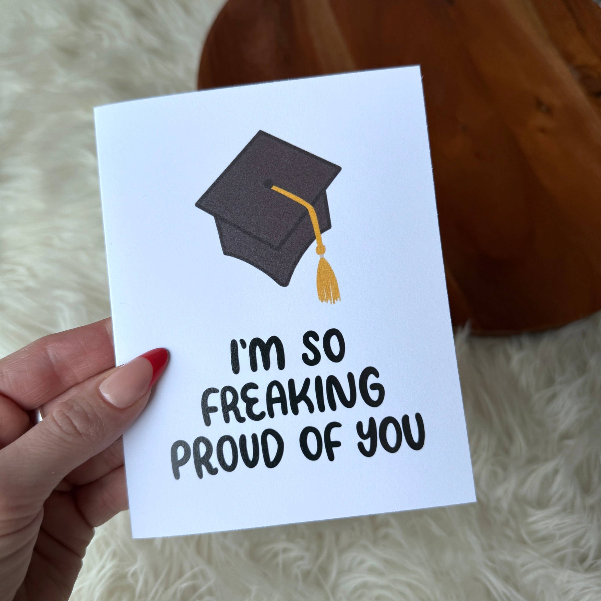 "I'm so freaking proud of you" Graduation Cap Card - The Mail and More Store