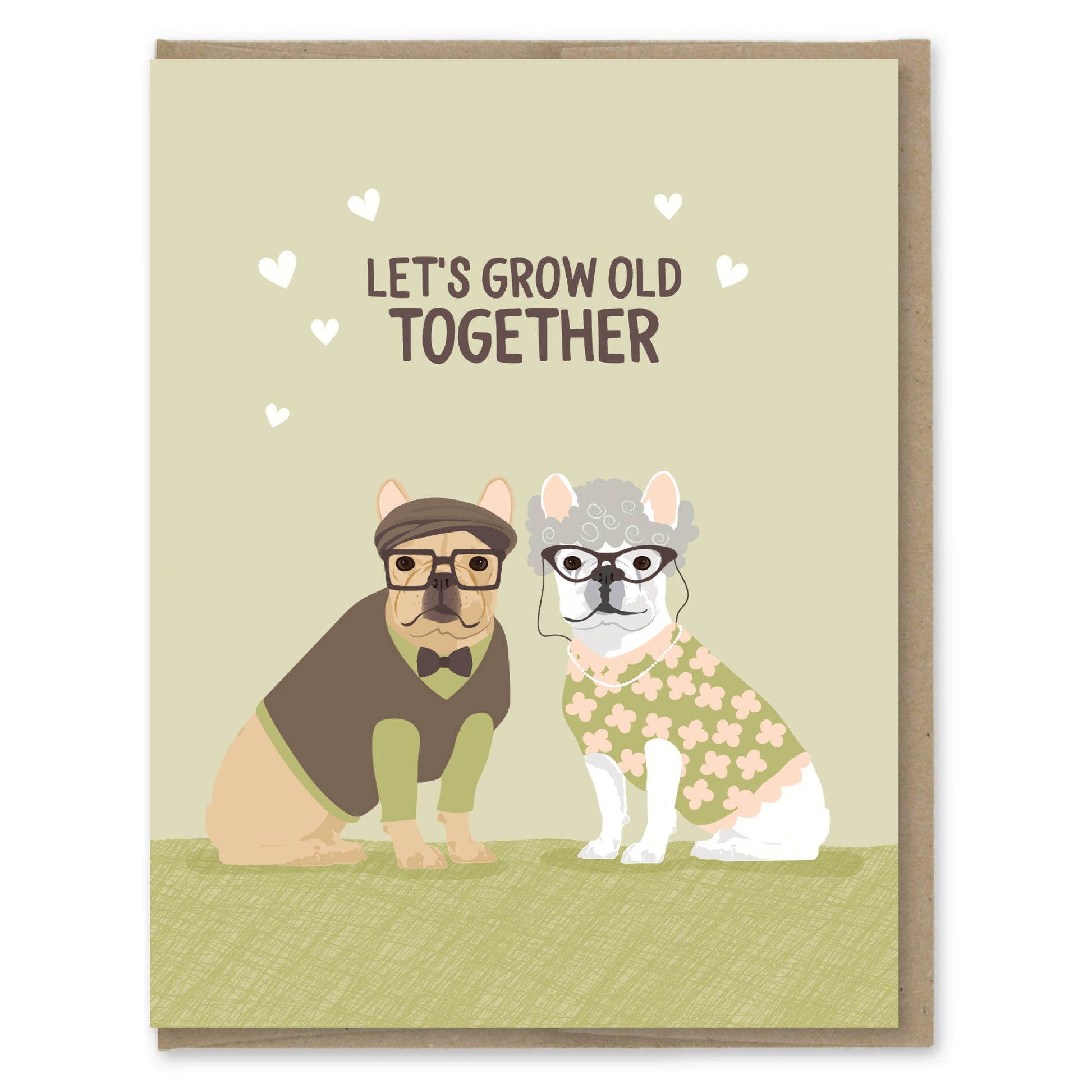 Grow Old Together French Bulldogs Card - The Mail and More Store