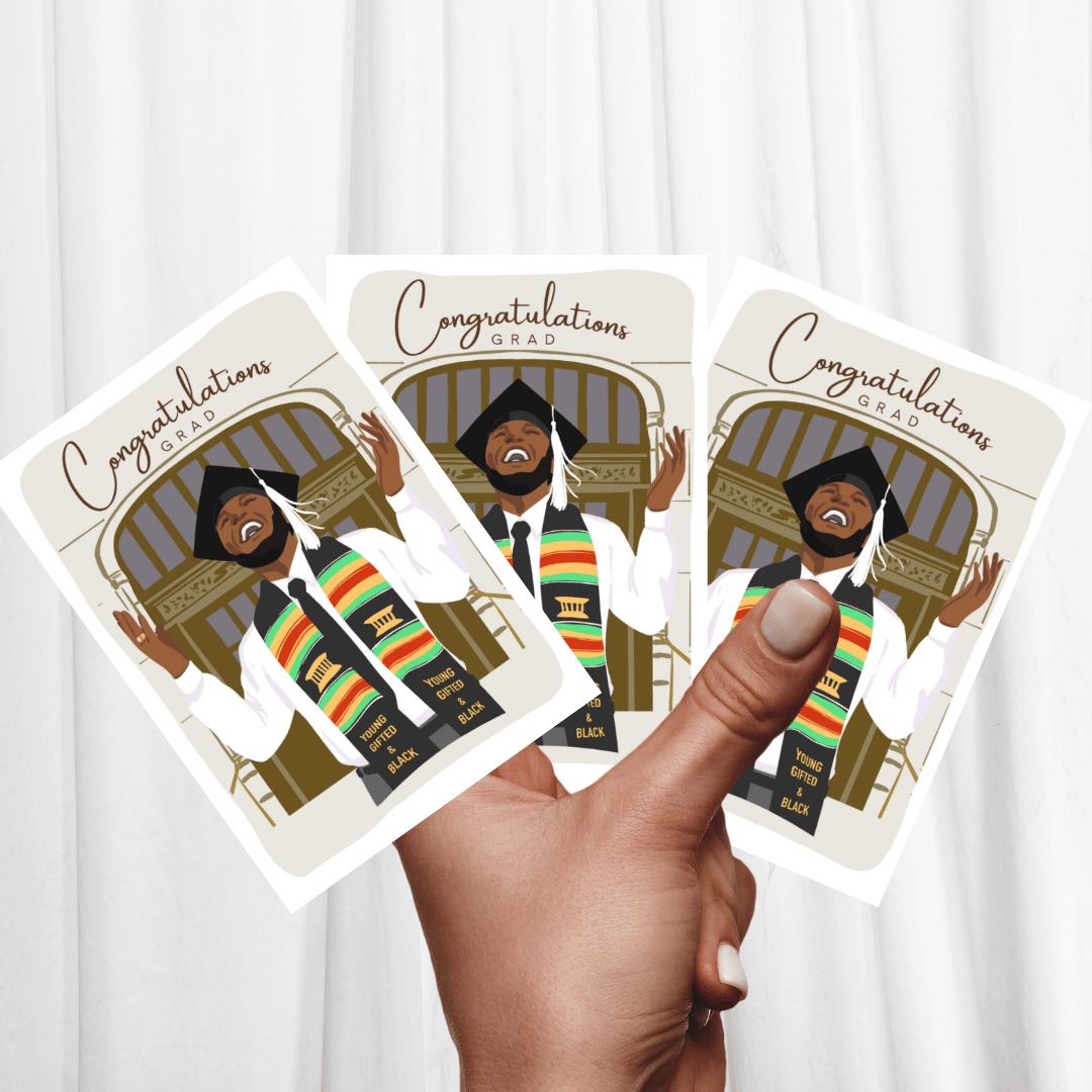 Happy Grad Card | Black Graduate | Congrats - The Mail and More Store