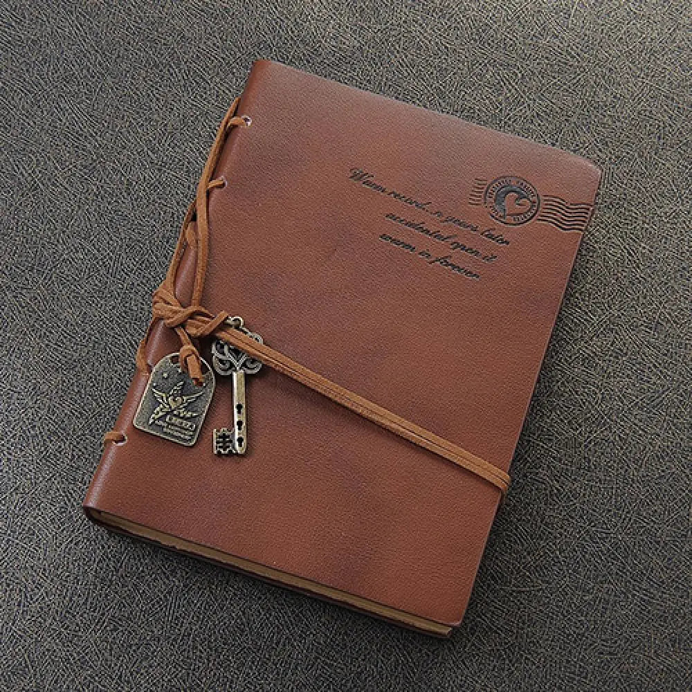 Vintage Faux Leather Key Decor Notebook Journal - The Mail and More Store