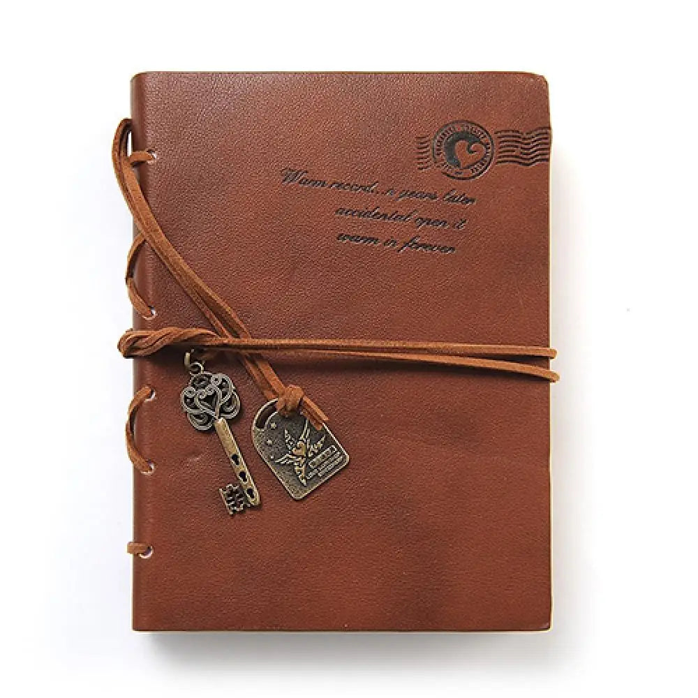 Vintage Faux Leather Key Decor Notebook Journal - The Mail and More Store