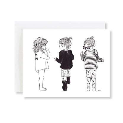 Little Girls Illustration Greeting Card - The Mail and More Store