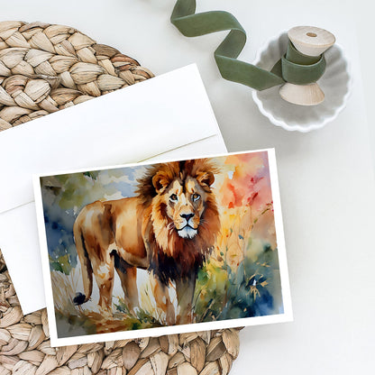 Lion Greeting Cards Pack of 8 - The Mail and More Store