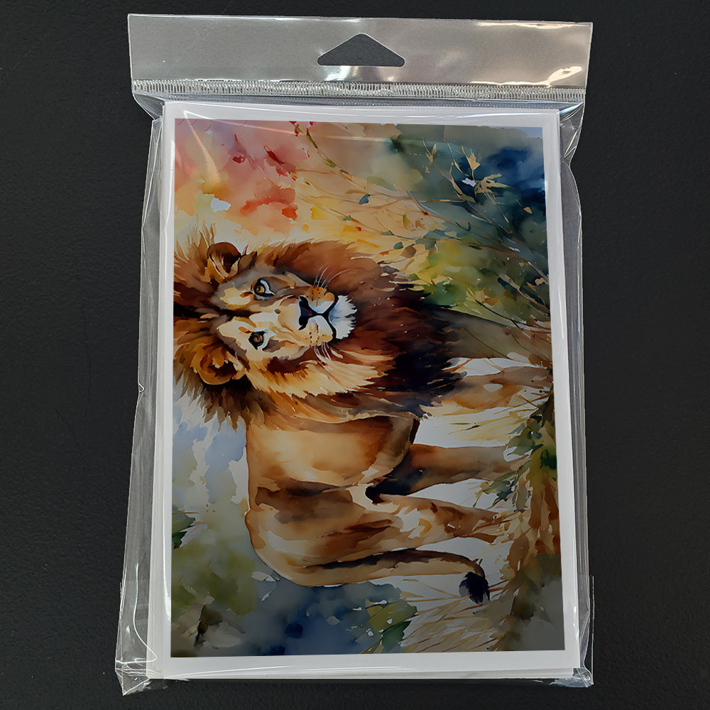 Lion Greeting Cards Pack of 8 - The Mail and More Store