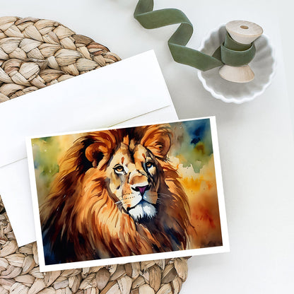 Lion Greeting Cards Pack of 8 - The Mail and More Store
