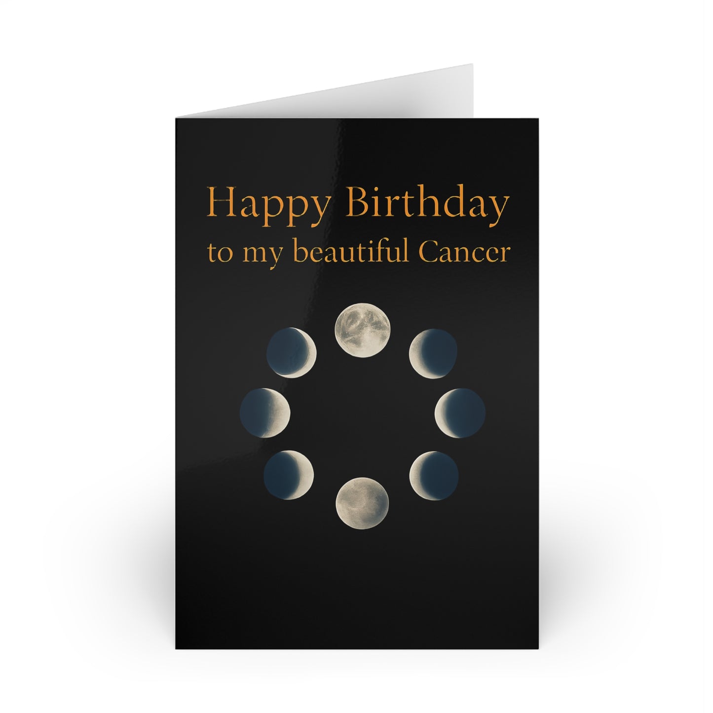 "Happy Birthday to My Beautiful Cancer" Elegant Zodiac Birthday Greeting Cards for Cancer, Astrology Gifts, Celestial Cards - The Mail and More Store