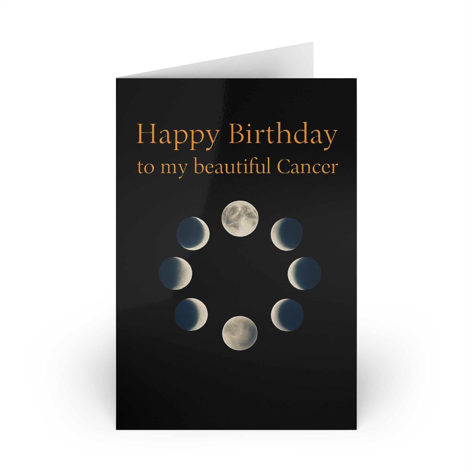 "Happy Birthday to My Beautiful Cancer" Elegant Zodiac Birthday Greeting Cards for Cancer, Astrology Gifts, Celestial Cards - The Mail and More Store