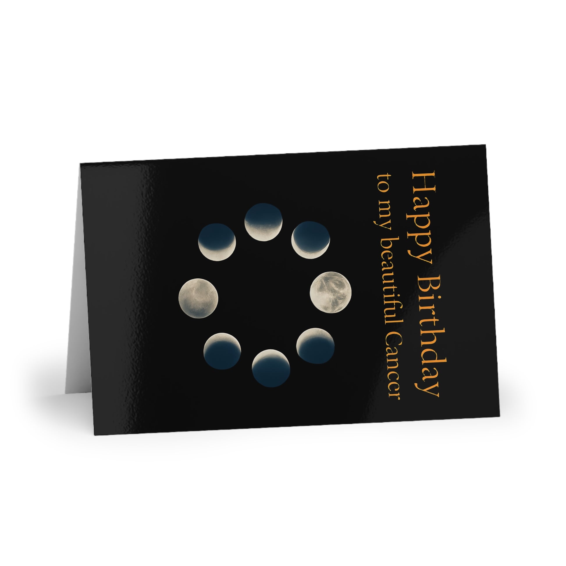 "Happy Birthday to My Beautiful Cancer" Elegant Zodiac Birthday Greeting Cards for Cancer, Astrology Gifts, Celestial Cards - The Mail and More Store