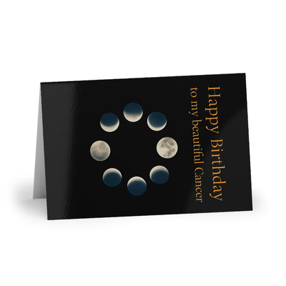 "Happy Birthday to My Beautiful Cancer" Elegant Zodiac Birthday Greeting Cards for Cancer, Astrology Gifts, Celestial Cards - The Mail and More Store