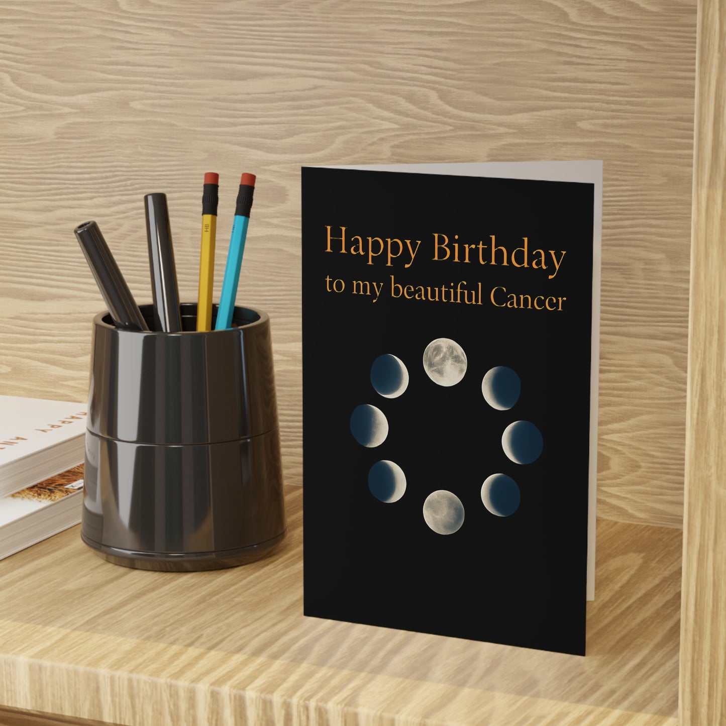 "Happy Birthday to My Beautiful Cancer" Elegant Zodiac Birthday Greeting Cards for Cancer, Astrology Gifts, Celestial Cards - The Mail and More Store