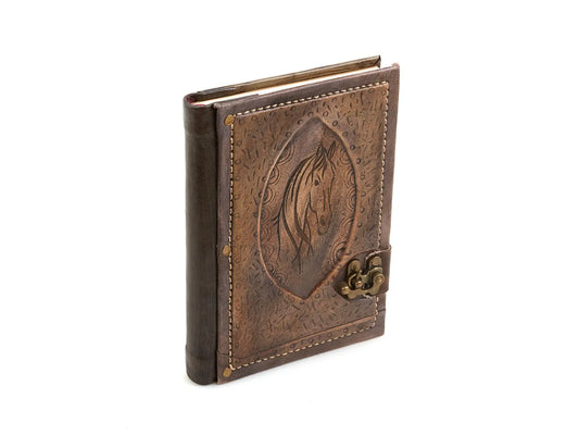 Horse Full Grain Leather Journal Diary Notebook Unlined - The Mail and More Store